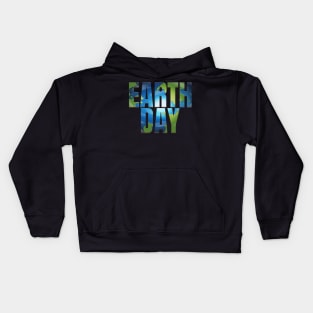 Logo With Ocean And Continents For Earth Day Kids Hoodie